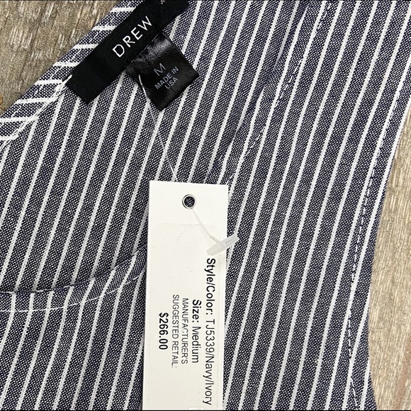 NWT Drew Jumpsuit Chambray and White Striped Sz M - Picture 3 of 11